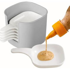 Sojasauce Schale | 6 Stück Soßenschalen Mit Haltegriff - Ketchup Schalen mit Halter für Dip Platte für Joghurt Snacks Restaurants Familienküche und Abendessen