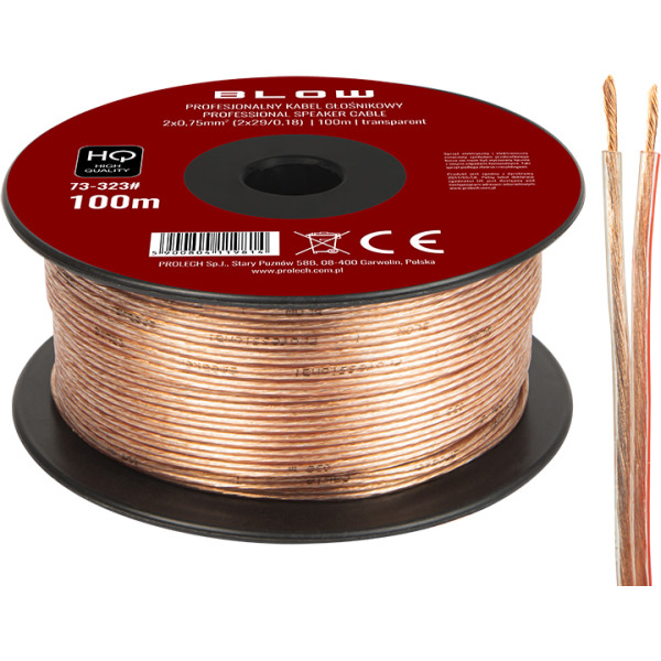 73-323# Skaļruņu kabelis 2x0,75 mm caurspīdīgs