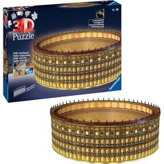 Ravensburger 3D Puzzle 11148 Colosseum Night Edition Glow in the Dark World Famous Landmark from Ancient Rome Three-Dimensional Model for Big and Small Puzzle Fans from 8 Years