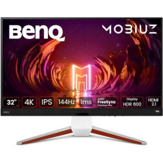 BenQ MOBIUZ EX3210U 4K Gaming Monitor (32 Inches, IPS, 144 Hz, 1 ms, HDR 600, HDMI 2.1, 48 Gbps Full Bandwidth, VRR Compatible with PS5, Remote Control)