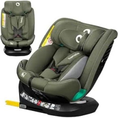 Lionelo Bastiaan i-Size One 360o Rotating Car Seat for Children from 40-150 cm, Can be Mounted in the Direction of Travel and Against the Direction of Travel, ISOFIX Pas TopTether Adjustable Backrest