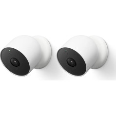 Google Nest Cam Twin Pack - Intelligent Indoor and Outdoor Surveillance Camera 1080p G3AL9 Snow Pack of 2 (1 Pack)