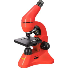 Levenhuk Rainbow 50L Plus Orange Science and Education Set with Powerful Microscope with 1280x Magnification, Illustrated Instructions for Experiments, Samples, and Carry Case, Red (IT)