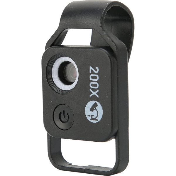 APL-MS002 200x Phone Microscope, Pocket Microscope, 6 LED Light Guide, 2 Brightness Levels, Magnification Phone Camera Macro Lens Kit (Black with CPL)