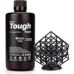 ELEGOO Tough Resin 3D Printer Resin with High Hardness and Flexibility, Low Viscosity, Low Shrinkage, Compatible with MSLA/LCD/DLP 3D Printers, Black, 1000 g