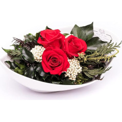 Rosen-Te-Amo Real Preserved Flower Arrangement, Scented Handmade with Real Foliage Birthday Gift for Women, Rose Gifts for Mum, Flower for Christmas, Valentine's Day, Mother's Day