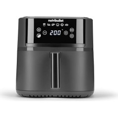 nutribullet Air fryer Crisplite NBA0611DG, Hot Air Fryer with 6L Capacity, 80-200° Temperature Control, PFAS-Free, 6 Presets, Touch Control, Dishwasher Safe, 1700W, Matte Black