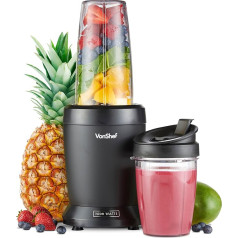 VonShef Personal Blender Multifunctional, Powerful Smoothie Blender for Fruit, Vegetables, Shakes and Ice Crusher With 800 ml and 500 ml Portable Cups, 1000 W