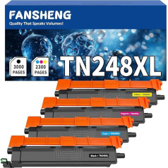 TN248XL TN-248XL Tonerkartusche kompatibel mit Brother TN248 für MFC-L3760CDW L8390CDW L3740CDWE; DCP-L3520CDWE L3520CDW L3560CDW, MFC-L3740CDWE Drucker 3000 Seiten (4 Packungen BK/C/C/M/Y)