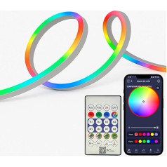 IWIIK Neon LED Strip RGB Flexible 5M IP67 Waterproof Colorful Lights Bluetooth Control Mobile Phone Smart App and Remote Control Indoor Outdoor Decoration