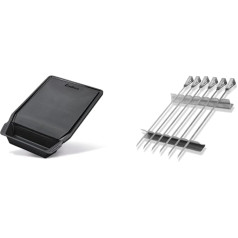 Enders Grill MAGS Chopping Board, Black & Shashlik Skewer Set, Stainless Steel 8802, Barbecue Skewers, Meat Skewers, Grill Accessories, Gas Grill BBQ