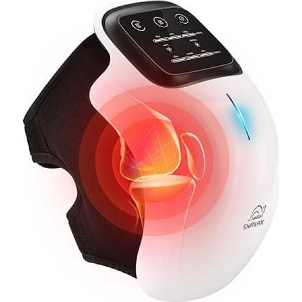 Snailax Wireless Red Light Knee Massager with Heat for Arthritis Swelling Stiffness Knee Massage with 3 Temperatures 3 Vibration Massage Modes Laser & Infrared Function LED Display Strong Battery