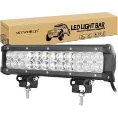 SKYWORLD 12 Inch 30 cm 72 W LED Work Light Bar, LED Bar Offroad Auxiliary Headlight 12 V 24 V Car LED Work Light Bar Waterproof for SUV UTV ATV Car Tractor Truck 4x4 Lightbar