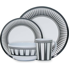 Leisurewize Stripe 16Pc Melanine Dinner Set 100% Melamine