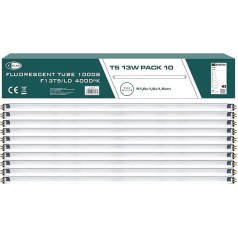 CLAR - Fluorescent Tube T5 13 W 30 cm, 525 mm 840 CW, Tube G5 Socket, White Light Cool White 640 lm, Replacement Tube for Lights, Compatible with FSL T5 13W (Pack of 10)