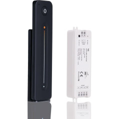 JOYLIT CCT LED Controller with Remote Control, 5A x 2CH 2.4GHz RF CCT Controller Dimmer for 12V 24V Dual White LED Strips, Magnetic Wall Mounted LED Strip Controller Touch Remote