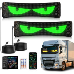 ZIMAOER Devil Eyes Light for Cars LED Eyes for Truck and Car Flexible Programmable LED Display for Business, LED Script Light Advertising Personalised Light Sign