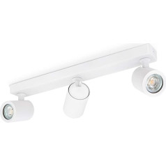 linovum TENJO Ceiling Light, 3 Spotlights, White, Includes LED GU10 Bulbs, Warm White, 6 W, Ceiling Spotlight, Swivelling, Rotatable 230 V