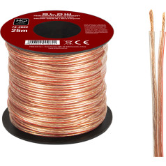 73-360# Skaļruņu kabelis 2x0,22 mm caurspīdīgs 25 m