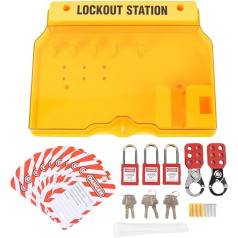 Lockout Tagout Station, Lockout Tag Out Kit Board with 2 Hasps and 10, Transparent Cover Wall Mounted Lockout Safety Supply