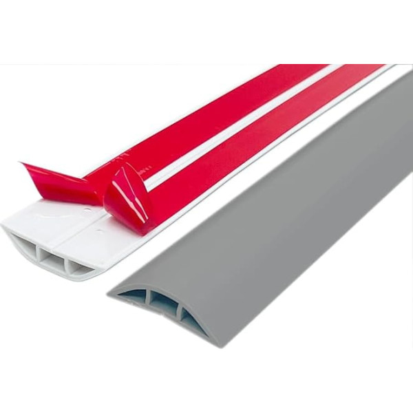 Flexible Floor Cable Duct, Self-Adhesive, PVC Floor Cable Protector, Cable Bridge, Cable Cover, Cable Duct, Cable Hiding for All Power Cords in Home, Office, School