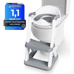 KidzCorner Children's Toilet Seat with Stairs, Height-Adjustable Toilet Ladder, Foldable Can Also Be Used as a Step Stool, Toilet Seat for Potty Training