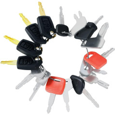 Yasashii 16 Heavy Equipment Key Set Suitable for CAT, Case, JD, Komatsu, Kubota, Yanmar, Daewoo, Hyster, Takeuchi, Heavy Construction Machinery Ignition Key Set
