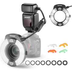 NEEWER RF1-S Macro Flash Ring Flash Light for Sony Camera 76W GN15 5600K TTL Lighting 1-1/128 Output Front/Rear Curtain Sync Colour Gel Lens Adapter Rings for Macro Photography Studio Photos