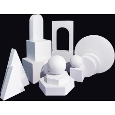 14 Pieces Product Photography Background Props Waterproof Hard Foam Geometric Cube Props for Photo Shooting Food Cosmetics Jewellery Ornaments Makeup Skin Care White