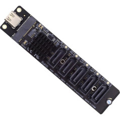 xiwai 10Gbps USB Drive USB-C to NGFF Key B+M SATA 6Gbps 5 Ports Adapter Converter PM Port Multiplier Selector JMB575 JMS580