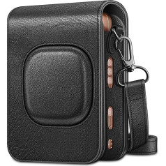 FINTIE Case for Fujifilm Instax Mini LiPlay Hybrid Instant Camera - Premium Protective Travel Camera Case Cover with Removable Strap, Vintage Black