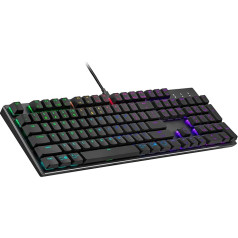 Cooler Master SK652 Mechanical Keyboard (Full Size) - With Flat Floating Keys, RGB Lighting, Wired USB Type-A Port, PC and MacOS Compatible - US Layout, Red Switches