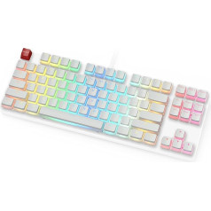 Glorious PC Gaming Race Aura Keycaps - 105 Keycaps, ANSI, US Layout, White