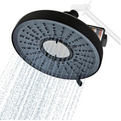 Filtered Shower Head Black - 8 Inch High Pressure Fixed Rain Shower Head with 18 Level Filter for Hard Water Softeners - Reduces Chlorine and Heavy Metals