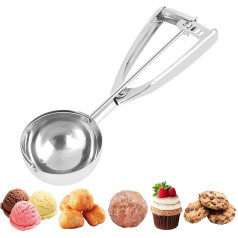 Cookie Scoop for Baking Ice Cream Scoop with Trigger Stainless Steel Fits Right and Left Handed Extra Large 8 Tbsp Cupcake Scoop for Mashed Potato Ice Cream Cookie Dough Muffin Scoop