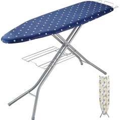VEVOR Ironing Board Steam Ironing Board 2 Pieces Steam Ironing Board with Iron Rest 4 Layers Folding Ironing Board 1400 x 370 mm Ironing Surface 10 Height Adjustable 640-970 mm 30 kg Load Capacity