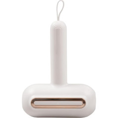 Reusable Lint Roller - Washable Sticky Clothes Roller for Pet Hair, Fabric Lint, Dust and Small Dirt Cleaning Tool (White, Style with Handle)