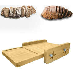 Adjustable Wooden Bread Cutter Holder Bread Slicer with Knife Guide for Precise Slices for Kitchen, Breakfast & Home Bakery