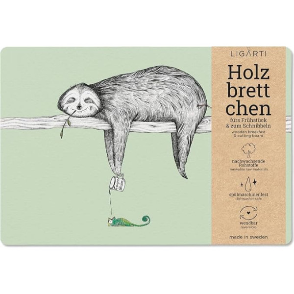 Ligarti® Wooden Breakfast Board, Sustainable Breakfast Board, 22 x 15 cm, Ideal for Delicious Breakfast Moments, Made in Sweden, Dishwasher Safe