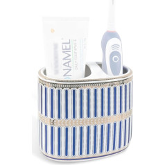 Linkidea Toothbrush Holder Bathroom Ceramic Toothbrush Stand for Electric Toothbrush and Toothpaste Organizer Compatible with Oral-B iO Series, Philips Sonicare, Aquasonic, Blue