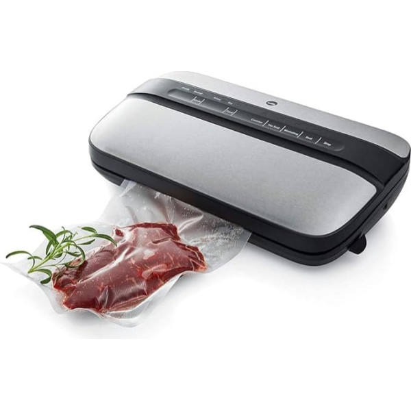 Wilfa MOOSE Vakuumiergerät - mit einem 120 Watt leistungsstarkem Motor, inklusive 5 Folienbeutel und 1 Folienrolle, silber