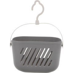 STOBAZA Hanging Plastic Shower Basket for Kitchen and Bathroom Storage Basket with Hooks Carry Bag Storage Basket Toiletries Organiser for Bathroom Dorm College Grey