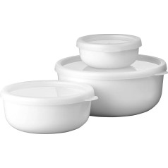 Mepal – Aufbewahrungsbox 3-teiliges Set Lumina – Frischhaltedosen mit Deckel für Kühlschrank, Gefrierschrank, Dampfgarer & Mikrowelle – 250 ml, 750 ml & 1500 ml – White
