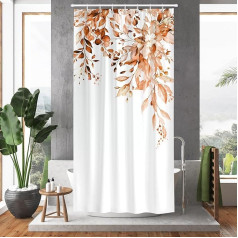 BREASOME Orange Leaves Shower Curtain Waterproof and Thickened Nordic Style Bath Curtain for Bathroom Decoration 72 x 36 Inch