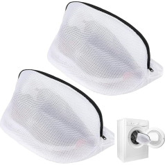 2 Pack Shoe Washing Machine Bag, Shoe Wash Bag, Reusable Gym Washing Machine Bag, Mesh Laundry Bags with Zipper for Sneakers, Socks, Bras for Travel