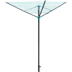 JVL 3 Arm Powder Coated Steel Rotary Airer 30m Grey (11-200)