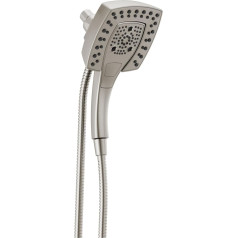 Delta H2Okinetic 58474-SS-PR25 Shower Head with Hand Shower, 5 Jet Types, Double Shower with Handheld Shower and Hose, Shower Heads, Magnetic Docking Lumicoat Stainless Steel