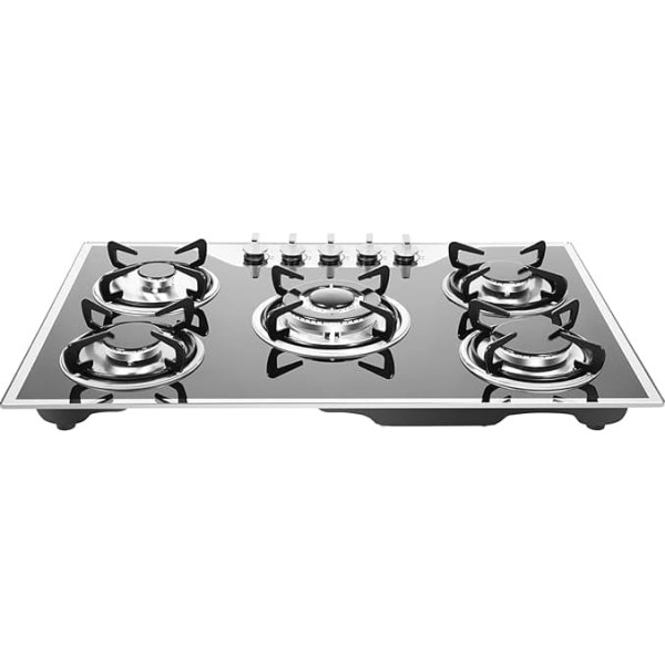 Gas Hob 5 Burner Gas Hob Gas Hob Various High Temperature Cookware Processing Including Glass Ceramic Iron Stainless Steel Pots, Commercial Kitchen in Households