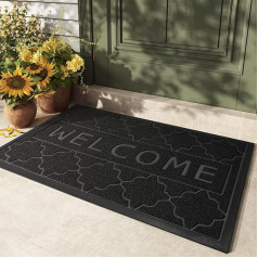 Color G Welcome Doormat Outdoor, 60 x 120 cm, Black Grey Outdoor Doormat Outdoor, Washable Dirt Trapper Mat, Outdoor Weatherproof Door Mat for Entrance, Hallway, Garden