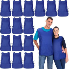 Suhine 15 Pieces Cobbler Apron, Smock Apron with 2 Deep Pockets and Side Ties, Unisex Apron for Work and Kitchen